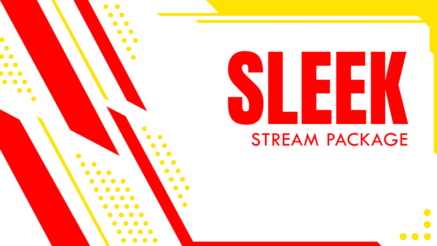 Stream overlay package sleek yellow and red thumbnail stream designz