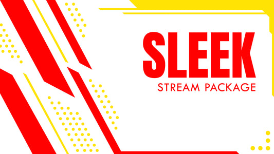 Animated stream overlay package sleek yellow and red stream designz
