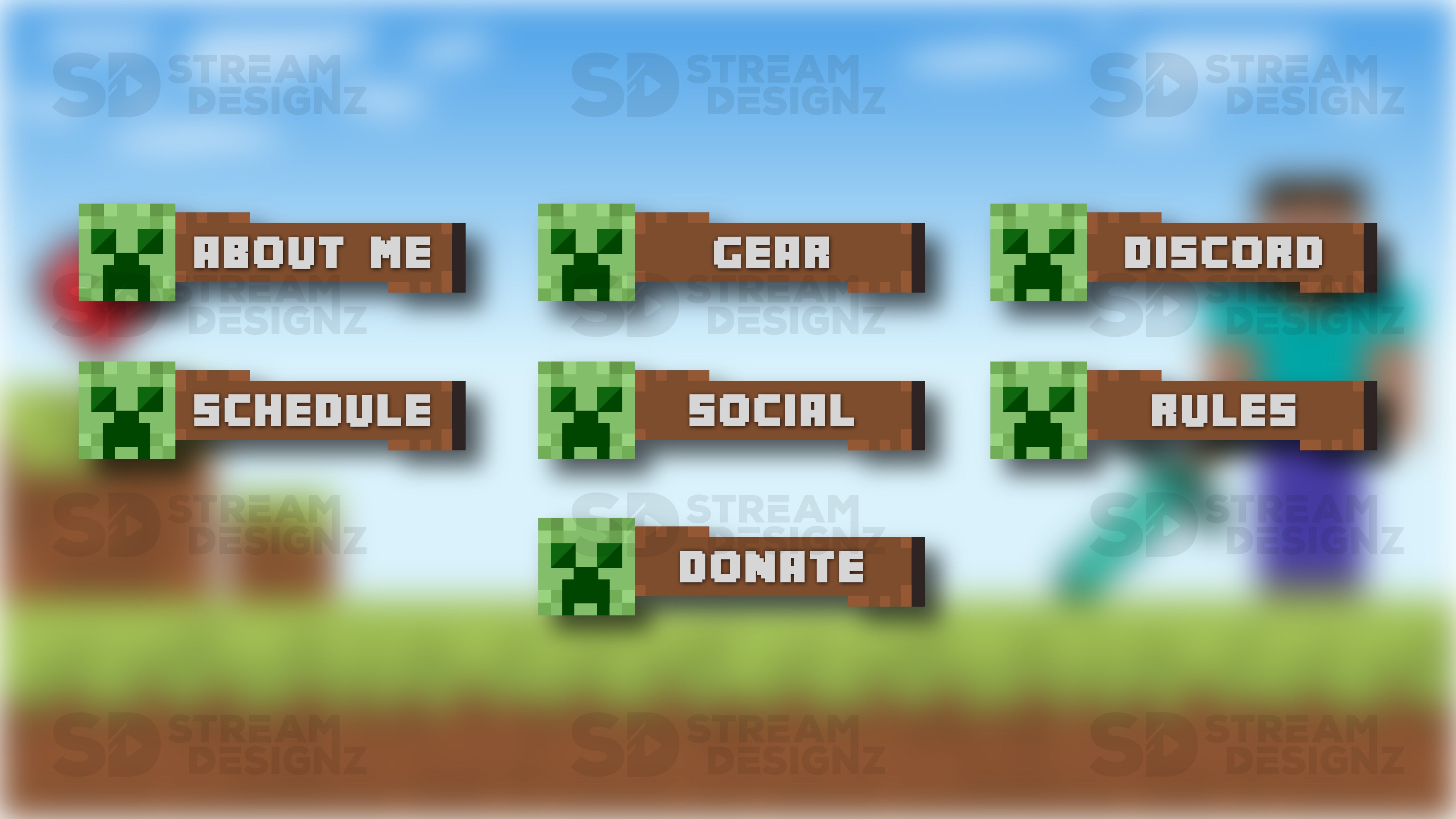 Twitch Panels - Steve | Stream Designz