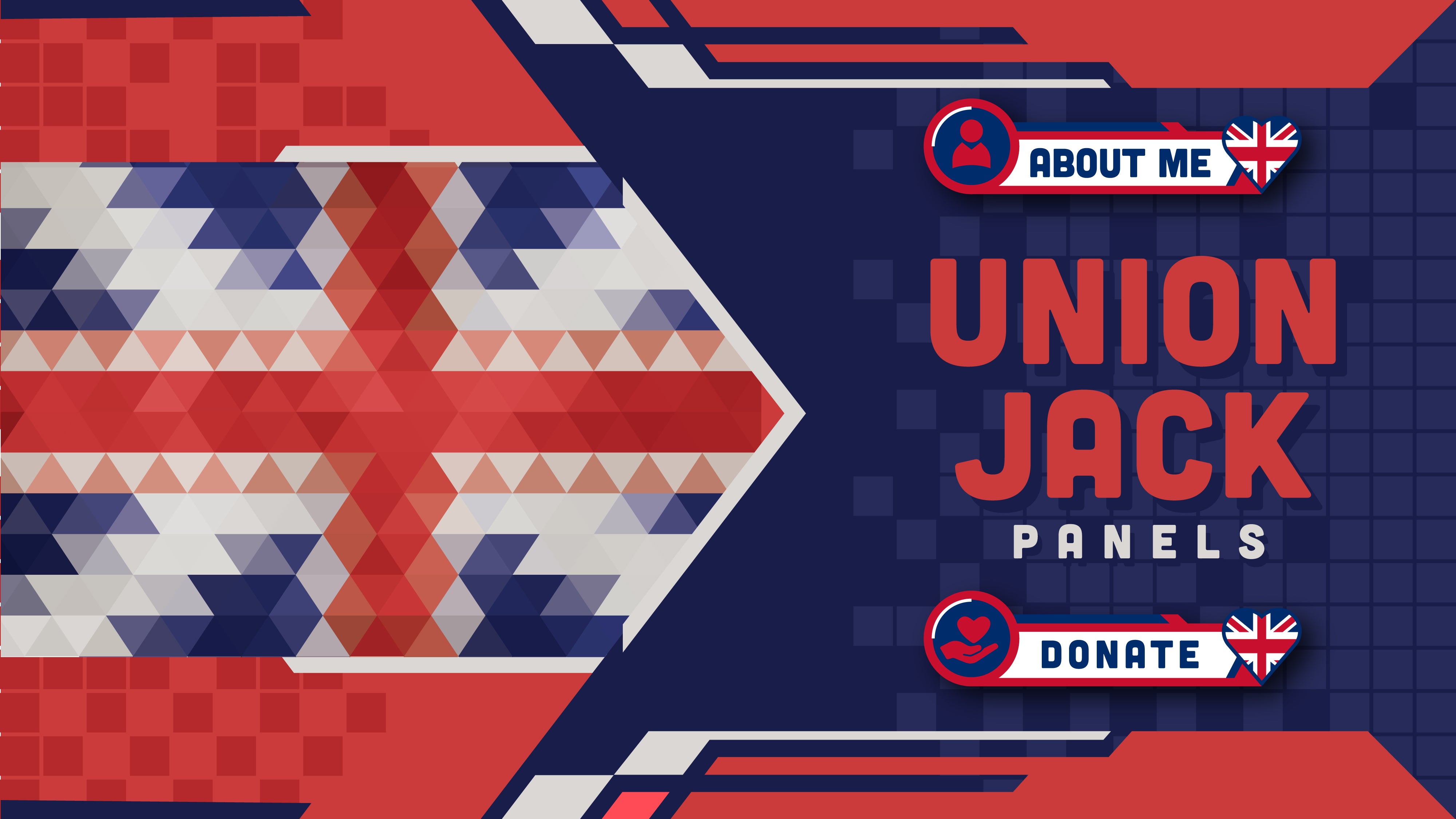Twitch panels union jack thumbnail stream designz
