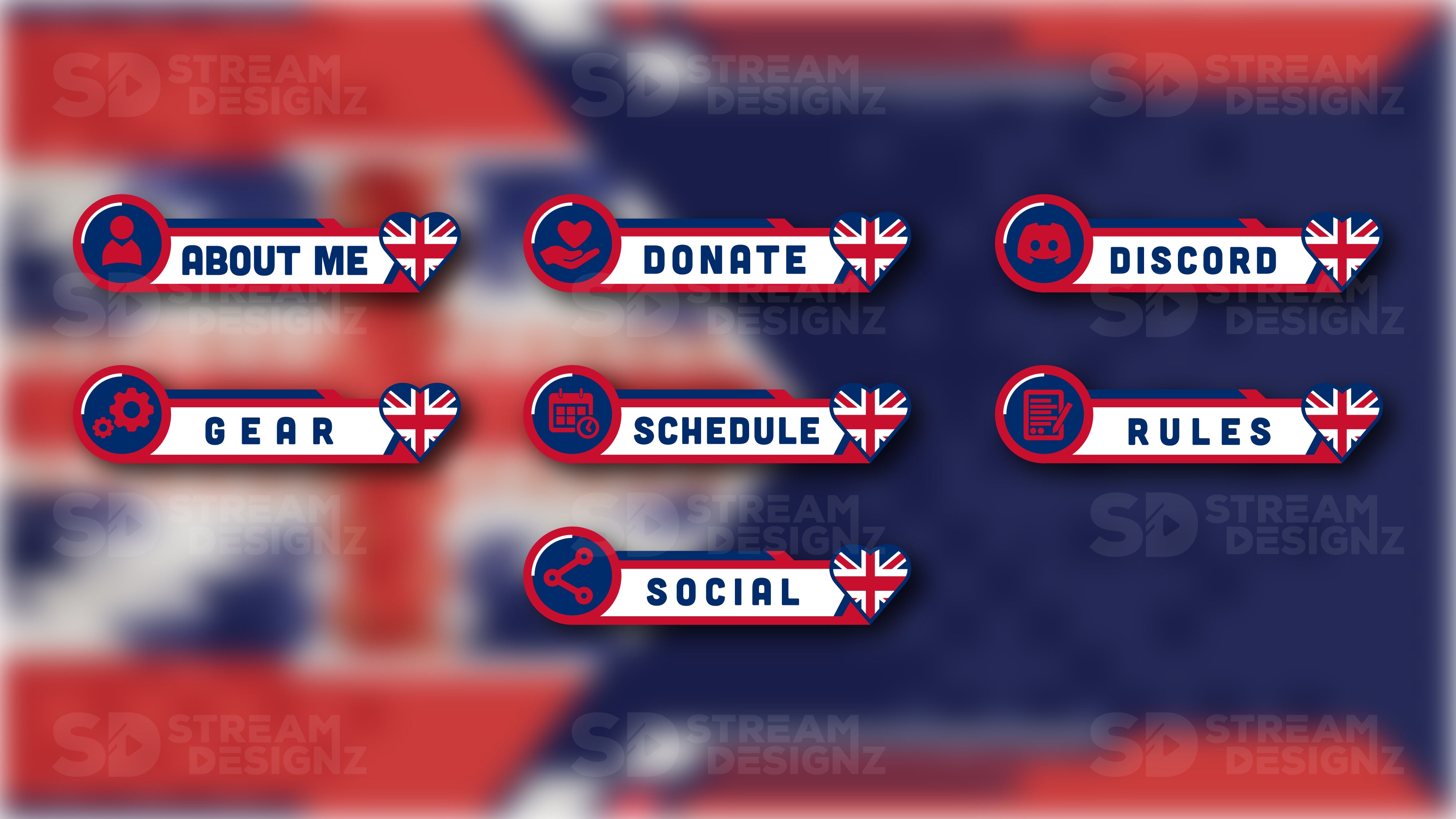Twitch panels union jack panels preview stream designz
